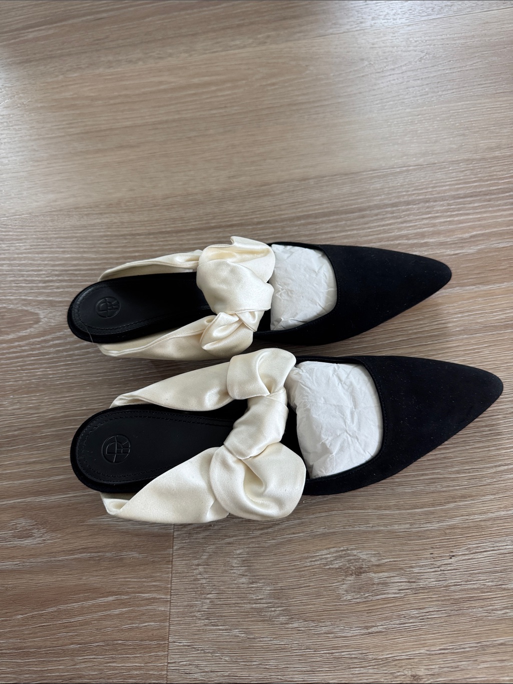 The Row Suede Colorblock Pattern Mules